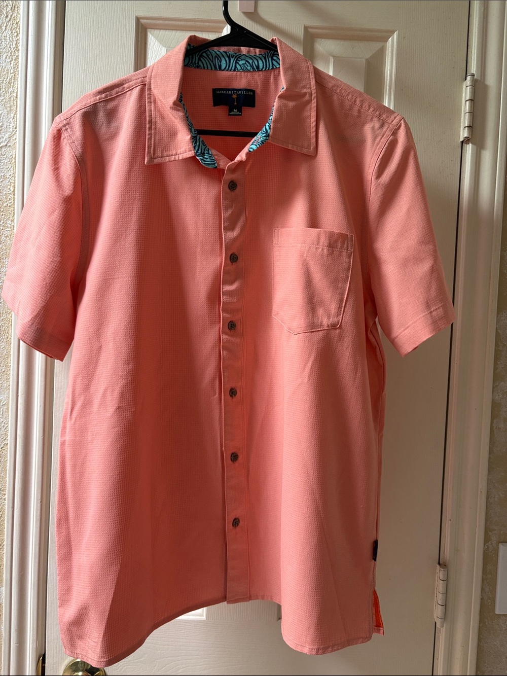 Tommy Bahama Coral-Orange Short Sleeve Button-Down Shirt